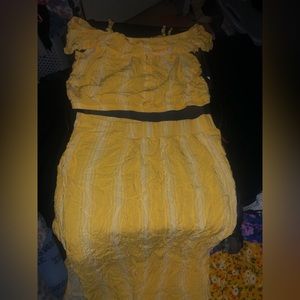 2 piece yellow dress